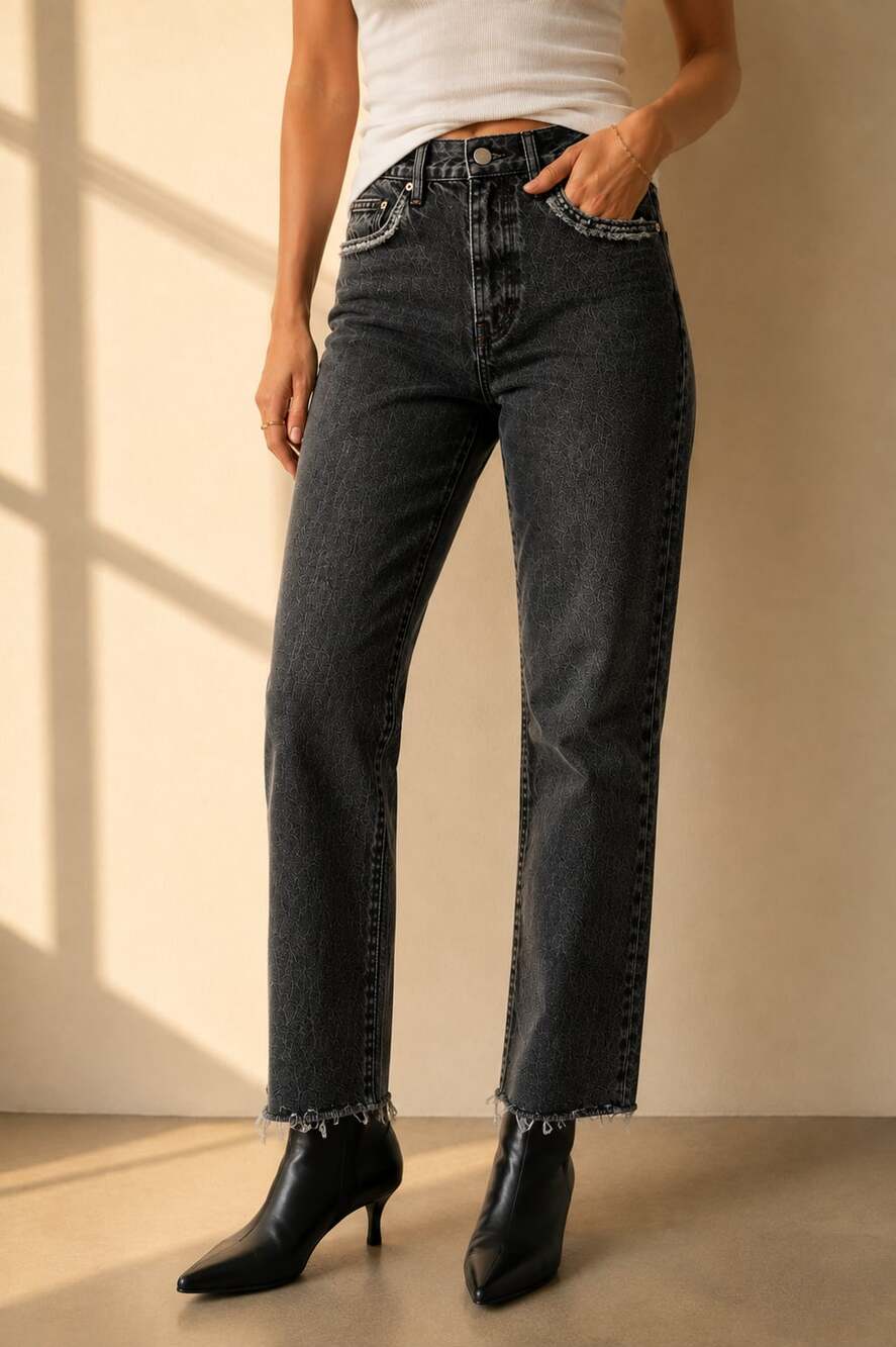 AGOLDE Jamie High Rise Distressed Denim Jeans Black Size 25